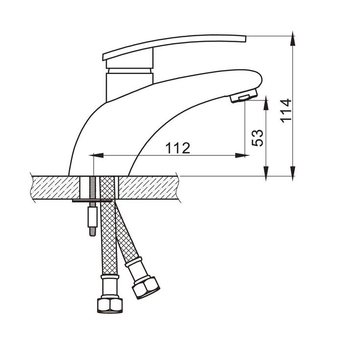 Смеситель для раковины Accoona A9014, однорычажный, хром Смеситель для раковины Accoona A9014, однорычажный, хром