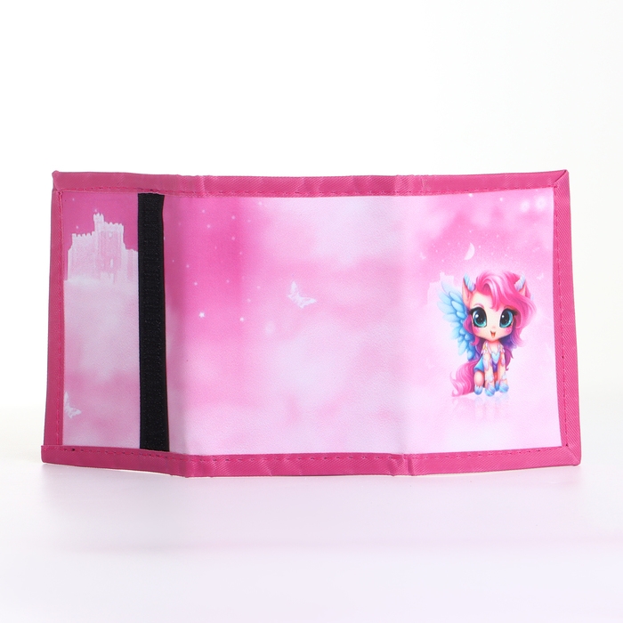 Кошелёк детский на липучке &laquo;Выбражулька&raquo;, цвет розовый
