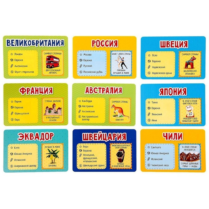 Карточная игра «Флагомания», 54 карточки Карточная игра «Флагомания», 54 карточки