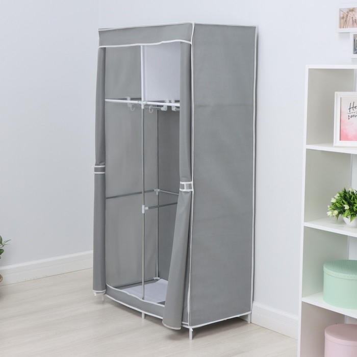 Шкаф тканевый каркасный, складной LaDо́m, 83×45×160 см, цвет серый Шкаф тканевый каркасный, складной LaDо́m, 83×45×160 см, цвет серый