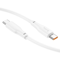 Кабель Hoco X93, Type-C - Type-C, 100 Вт, 3 А, 1 м, быстрая зарядка, оплётка TPE, белый