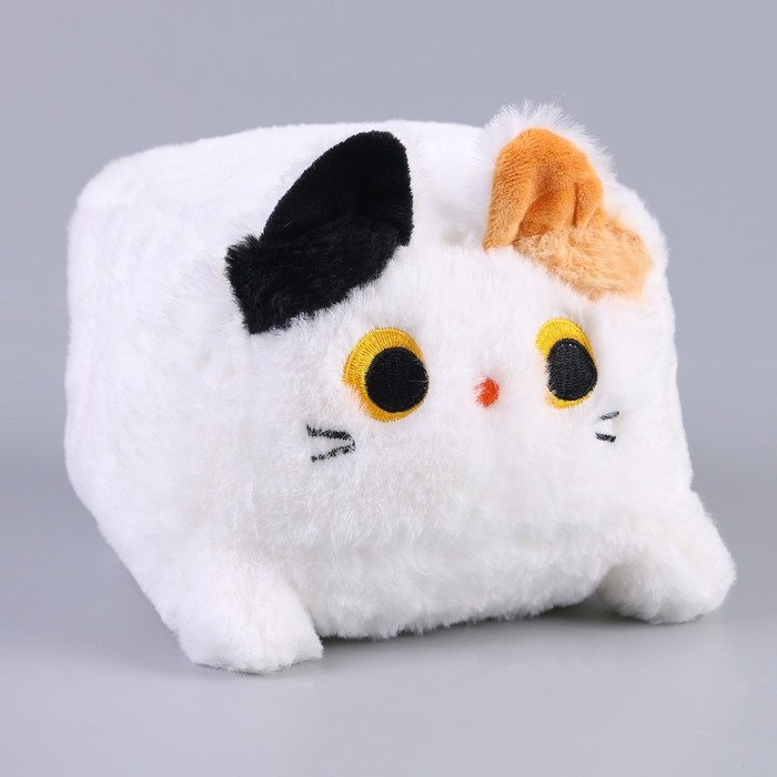 Мягкая игрушка «Котик-кубик», 18 см, цвет белый