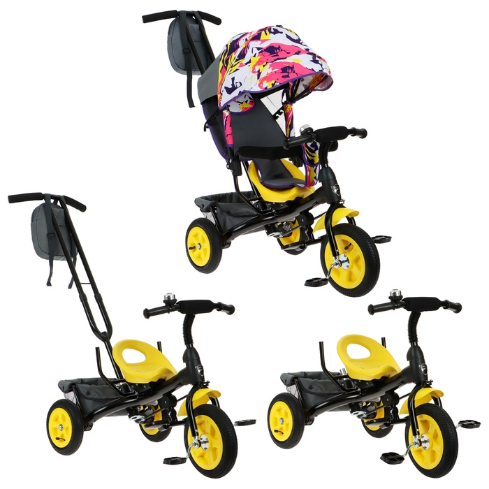 Велосипед трёхколёсный Vivat 1, принт абстракция на белом Велосипед трёхколёсный Vivat 1, принт абстракция на белом