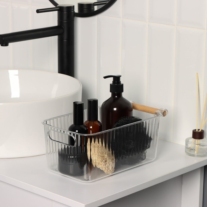 Контейнер для хранения с ручкой LaDо́m «Кристалл», 28,5×15,3×11 см, цвет прозрачный Контейнер для хранения с ручкой LaDо́m «Кристалл», 28,5×15,3×11 см, цвет прозрачный