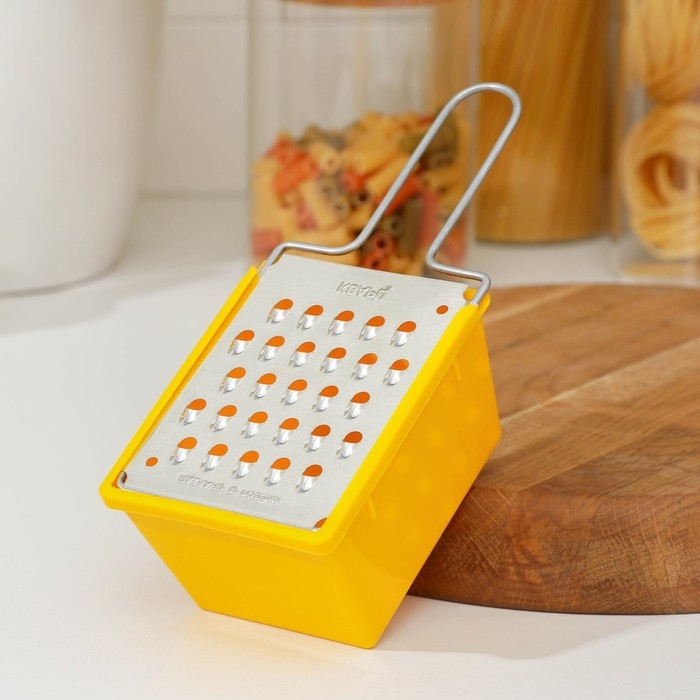 Тёрка плоская с контейнером «Овощная», цвет МИКС Тёрка плоская с контейнером «Овощная», цвет МИКС