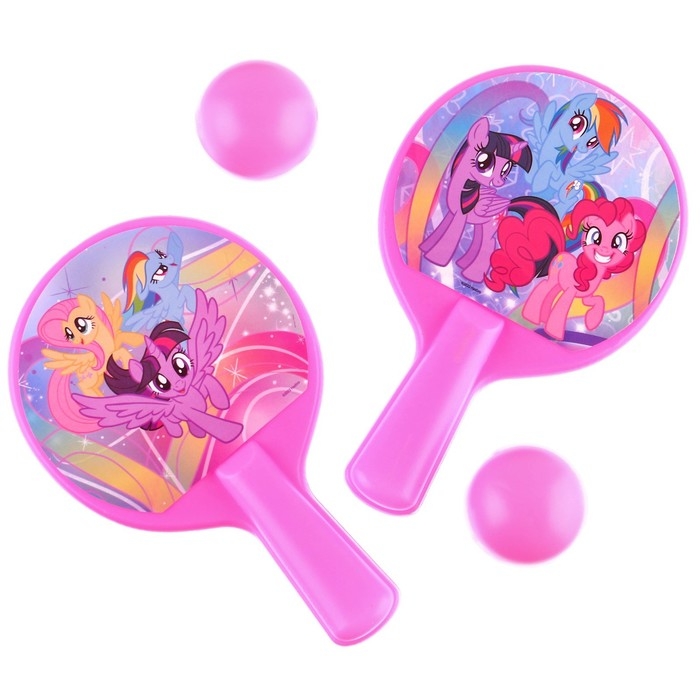 Набор игровой, ракетки 8×12 см и два мячика, My little pony Набор игровой, ракетки 8×12 см и два мячика, My little pony