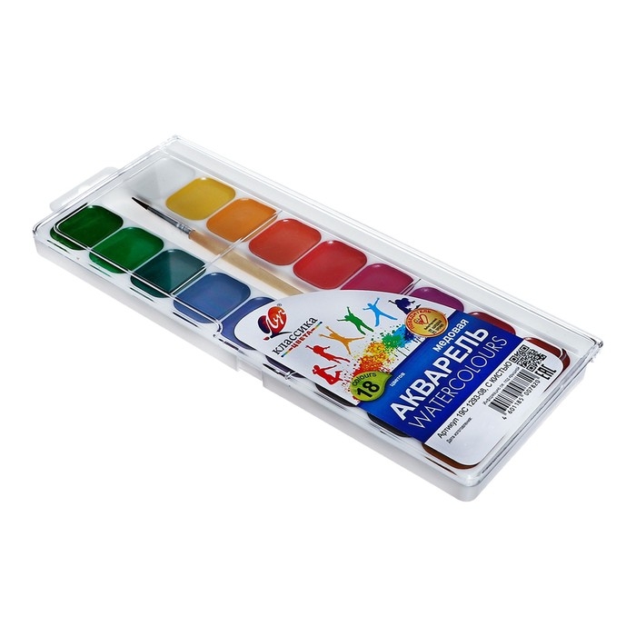 Акварель Луч  Акварель Луч "Классика", 18 цветов, с кистью