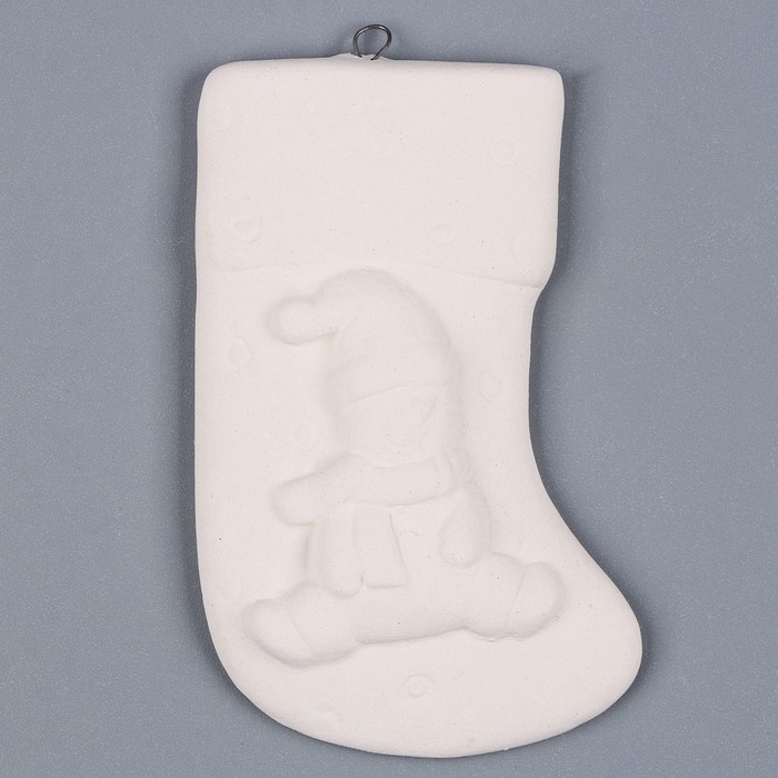 Новый год! Ёлочное украшение под раскраску «Носочек» с подвесом, кисть