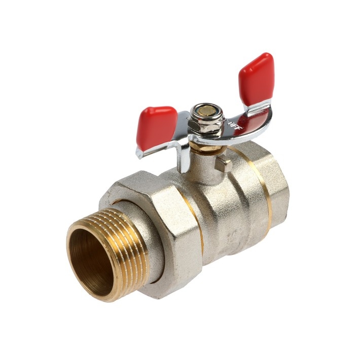 Кран шаровой STT, 1 Кран шаровой STT, 1", с американкой, никелированная латунь