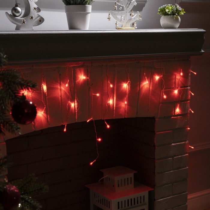 Гирлянда «Бахрома» 1.8 × 0.5 м, IP20, прозрачная нить, 48 LED, свечение красное, 8 режимов, 220 В Гирлянда «Бахрома» 1.8 × 0.5 м, IP20, прозрачная нить, 48 LED, свечение красное, 8 режимов, 220 В