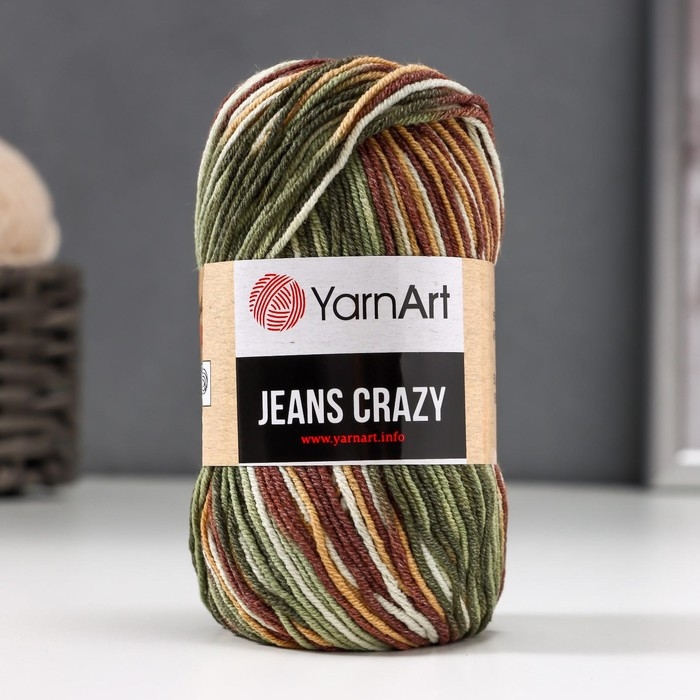 Пряжа "Jeans crazy" 55% хлопок, 45% акрил 160м/50гр (7203  принт)