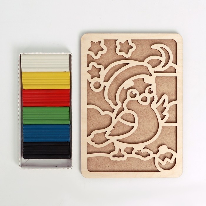 Новогодние пластилиновые картинки «Новый год! Снегирь»