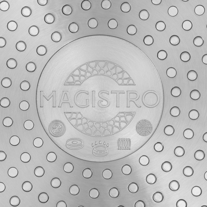 Сковорода Magistro Rock Stone, d=26 см, h=4,8 см, антипригарное покрытие, индукция, цвет чёрный