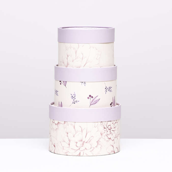 Набор шляпных коробок 3 в 1 "For You" , завальцованная, 16 х 10, 14 х 9, 13 х 8,5 см