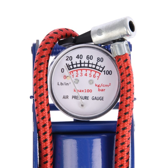 Насос ножной Cartage с манометром, 1 цилиндр Насос ножной Cartage с манометром, 1 цилиндр