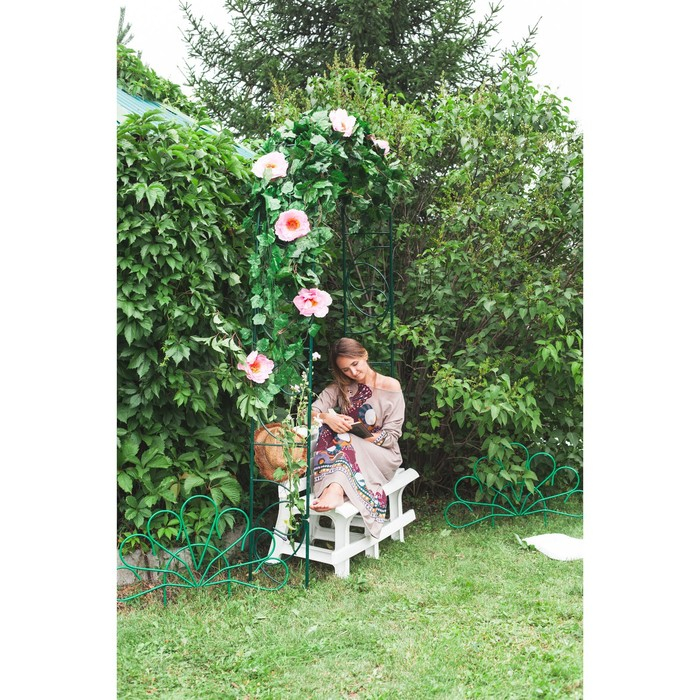 Арка садовая, разборная, 250 × 120 × 30 см, металл, зелёная, «Узор-1» Арка садовая, разборная, 250 × 120 × 30 см, металл, зелёная, «Узор-1»