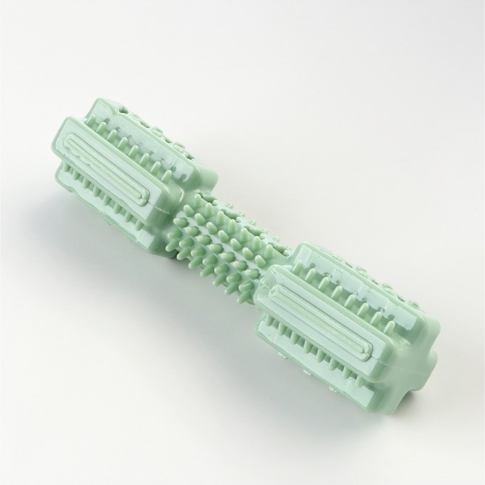 Игрушка для лакомств и сухого корма Игрушка для лакомств и сухого корма "Конструктор", TPR, массажная, 14 х 3,5 см, зелёная