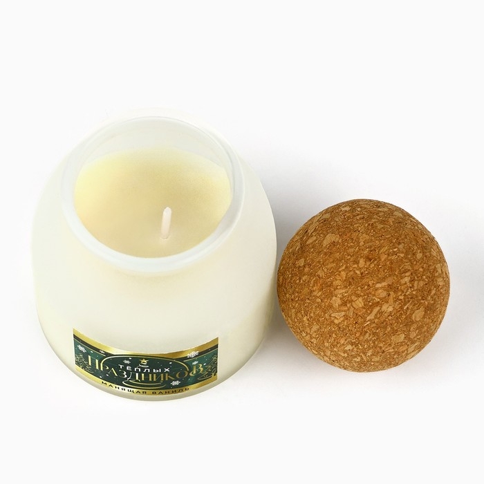 Свеча новогодняя, аромат манящая ваниль , 9 х 6,5 см