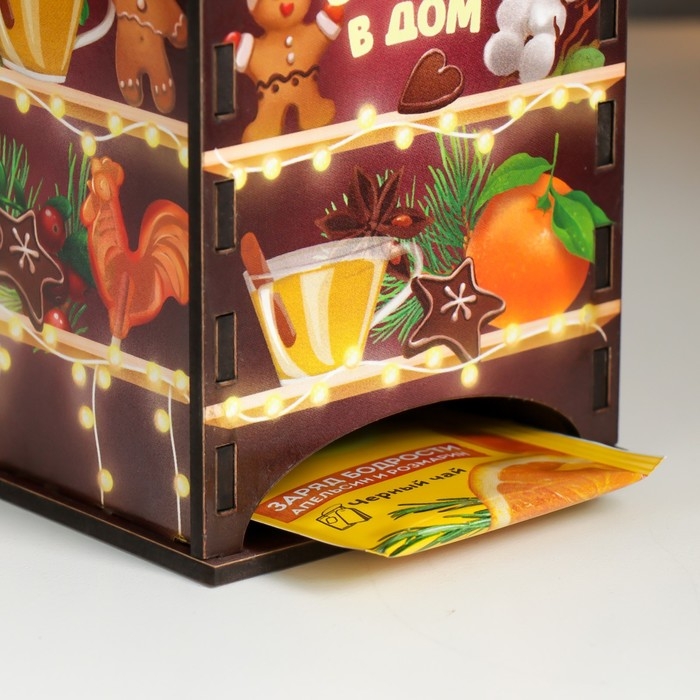 Новогодний чайный домик  Новогодний чайный домик "Полочки. Пряники" 20х10,5х9,5 см