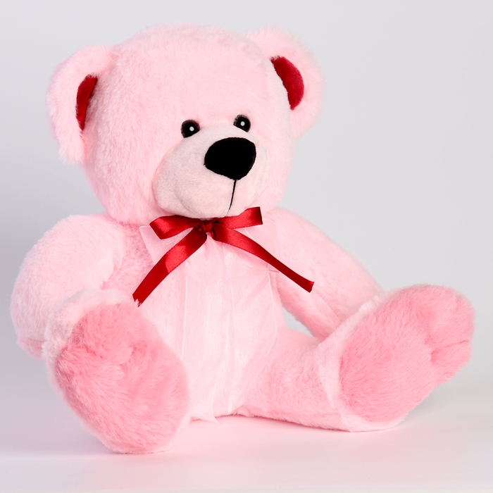 Мягкая игрушка «Медведь», с бантом, 40 см, цвет светло-розовый Мягкая игрушка «Медведь», с бантом, 40 см, цвет светло-розовый