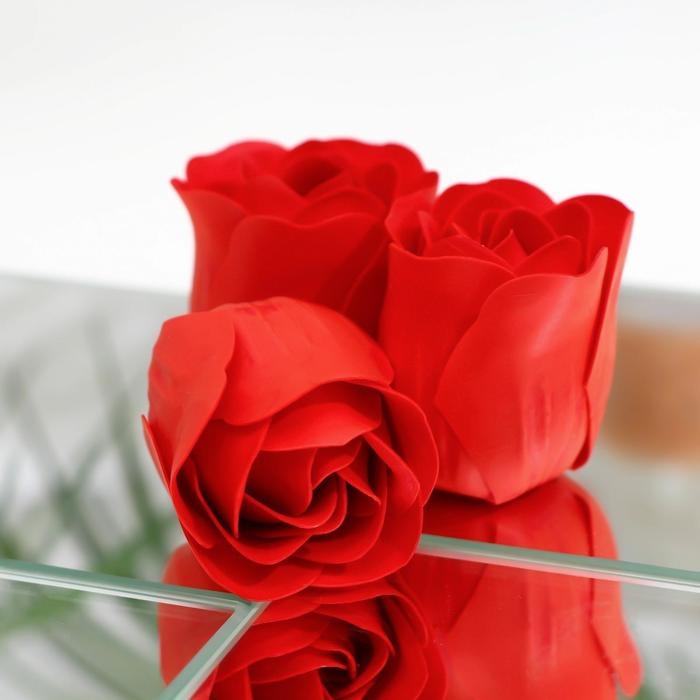 Мыльные розочки, красные, набор 10 шт.