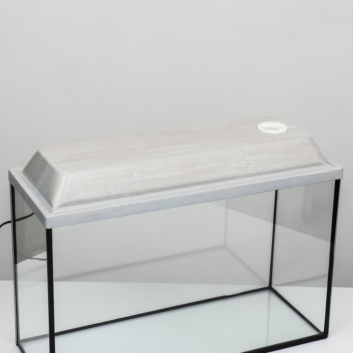 Аквариум Прямоугольный Аквариум Прямоугольный "Атолл" с крышкой, 40 литров, 55 х 21 х 35/40 см, беленый дуб