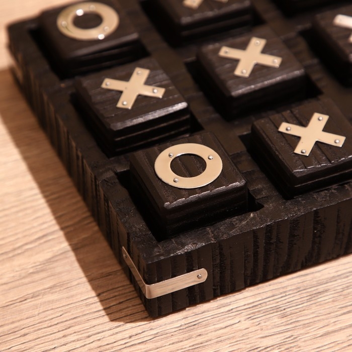 Игра настольная  Игра настольная "Крестики-нолики" 17х17 см, манговое дерево, сталь