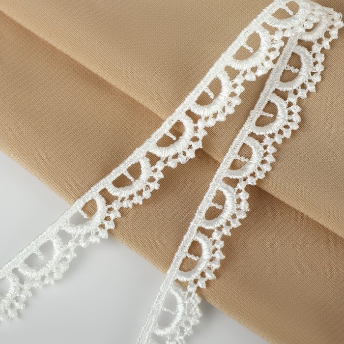 Кружево гипюровое, 13 мм × 11 ± 1 м, цвет айфори Кружево гипюровое, 13 мм × 11 ± 1 м, цвет айфори