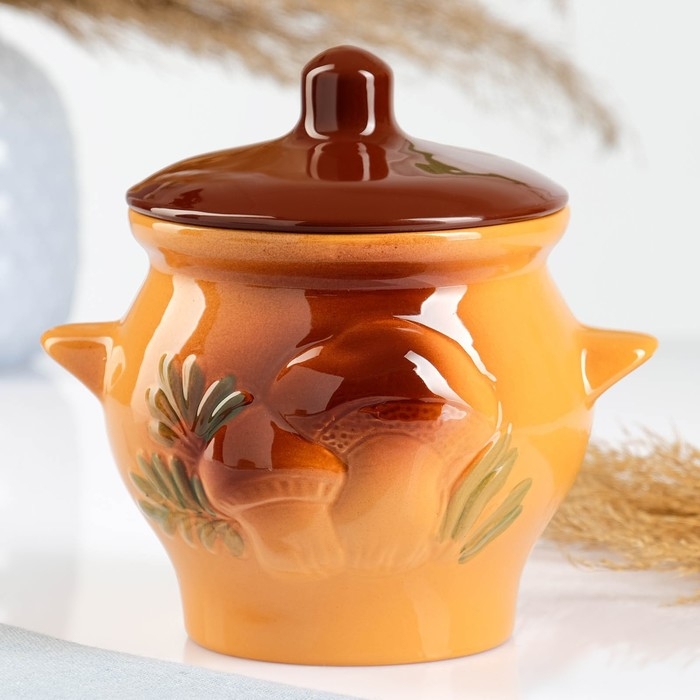 Горшок керамический для запекания  Горшок керамический для запекания "Лесной" 0,65л / 12х12см, стандарт МИКС