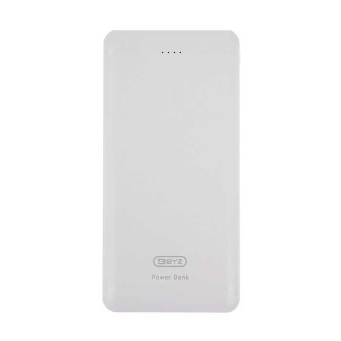 Внешний аккумулятор BYZ W3, 10000 мАч,  2 USB, 1 Type-C, 2.1 А, PD, белый