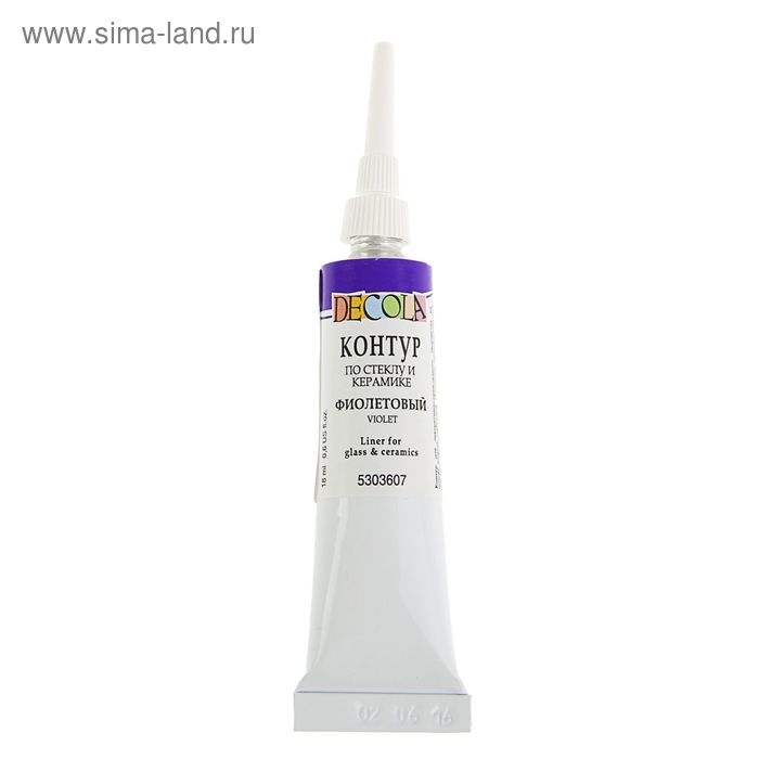 Контур по стеклу и керамике 18 мл, ЗХК Decola, фиолетовый, (5303607) Контур по стеклу и керамике 18 мл, ЗХК Decola, фиолетовый, (5303607)