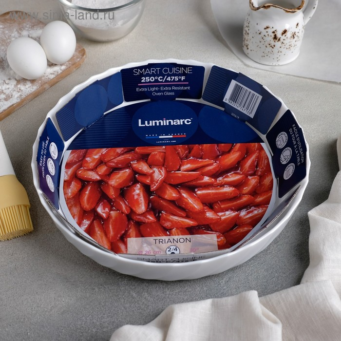 Форма для запекания стеклокерамическая Trianon, 1,5 л, d=26 см, цвет белый Форма для запекания стеклокерамическая Trianon, 1,5 л, d=26 см, цвет белый