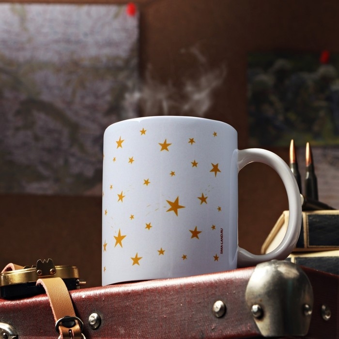 Кружка сублимация "Папа" медведь, звездочки, 320 мл, с нанесением