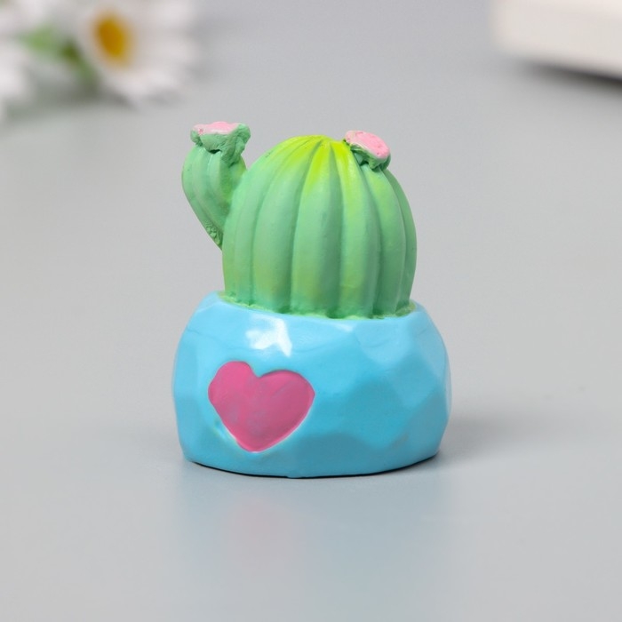 Сувенир полистоун  Сувенир полистоун "Кактус в горшочке" набор 4 шт 4х2,5х3 см