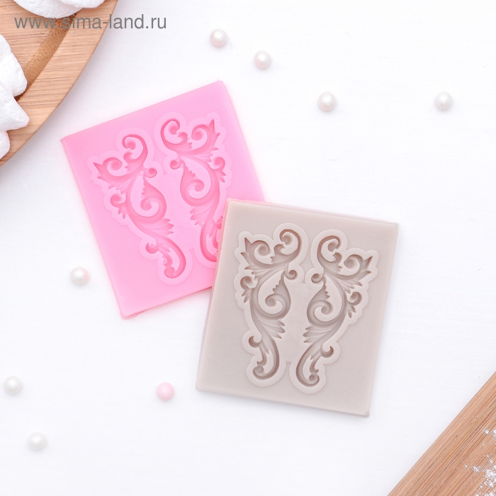 Молд Доляна «Лепнина», силикон, 5×5,5 см, цвет розовый Молд Доляна «Лепнина», силикон, 5×5,5 см, цвет розовый