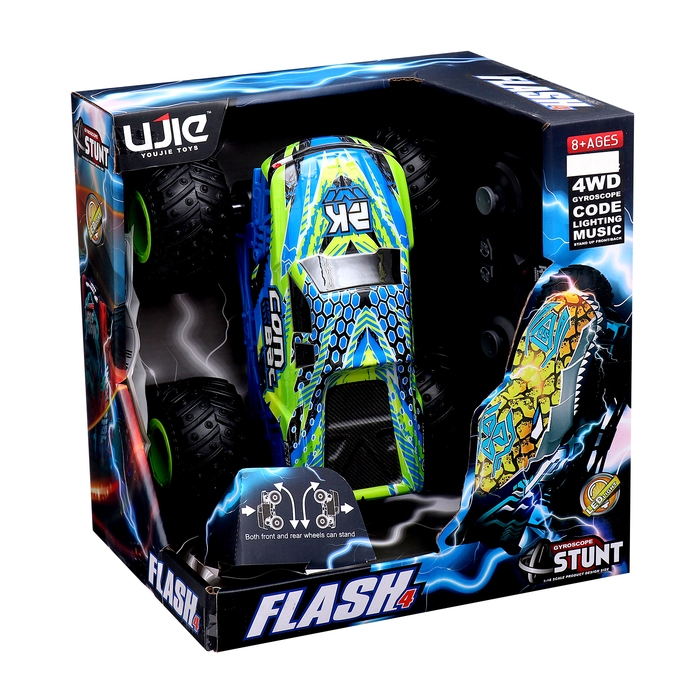 Джип Flash, радиоуправляемый, балансирует на задних колесах, полный привод, гироскоп Джип Flash, радиоуправляемый, балансирует на задних колесах, полный привод, гироскоп