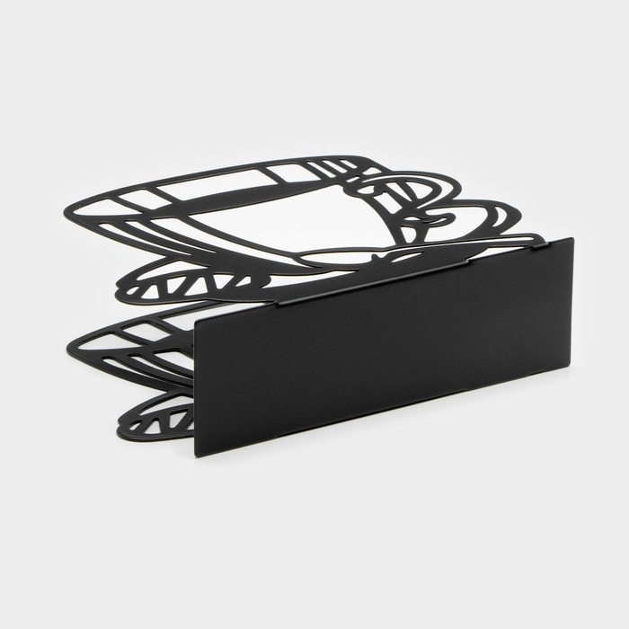 Салфетница Доляна «Кофе», 14×4×10 см, цвет чёрный Салфетница Доляна «Кофе», 14×4×10 см, цвет чёрный