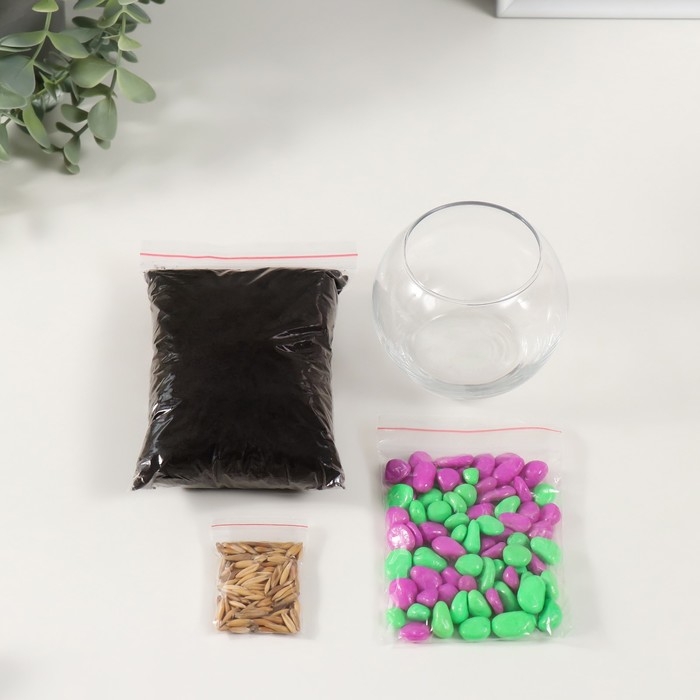 Набор для выращивания растений Набор для выращивания растений "Вырасти травку" шар прозрачный