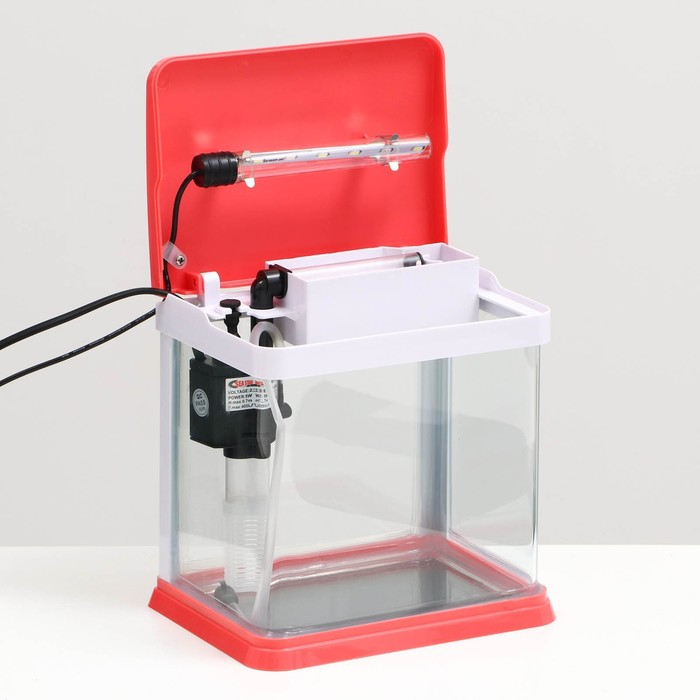 Аквариум SeaStar HX-180F в комплекте: LED-лампа, фильтр, 3,5 л, красный Аквариум SeaStar HX-180F в комплекте: LED-лампа, фильтр, 3,5 л, красный