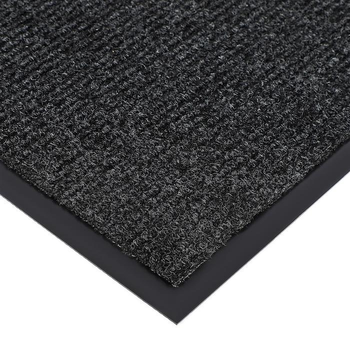 Коврик придверный влаговпитывающий, ребристый, «Комфорт», 60×90 см, цвет чёрный Коврик придверный влаговпитывающий, ребристый, «Комфорт», 60×90 см, цвет чёрный