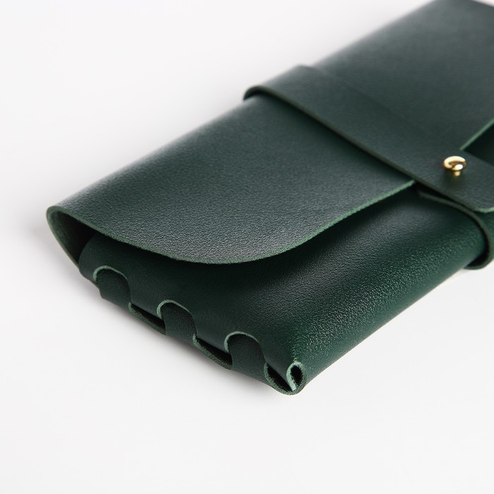 Футляр для очков на зацепке, длина 16,5 см, цвет зелёный Футляр для очков на зацепке, длина 16,5 см, цвет зелёный