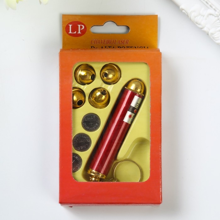 Фонарик лазер 5 насадок на кольце МИКС Фонарик лазер 5 насадок на кольце МИКС