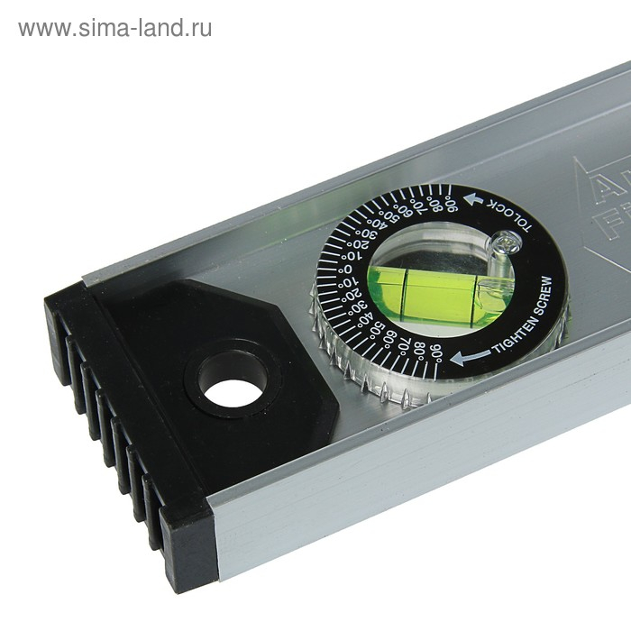 Уровень алюминиевый ТУНДРА  Уровень алюминиевый ТУНДРА "Рельс", 3 глазка (1 поворотный), 2000 мм