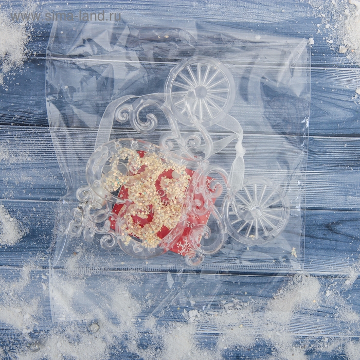 Украшение ёлочное Украшение ёлочное "Карета" блеск 11х12 см, прозрачный