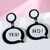 Серьги акрил «Окно диалога» YES! NO!, цвет чёрно-белый