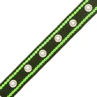 Ошейник брезентовый однослойный, безразмерный, 57&times;2.5 см, ОШ 25-45 см, хаки, зелёный