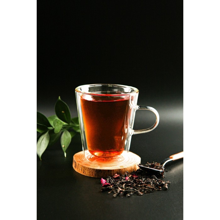 Кружка стеклянная с двойными стенками Magistro «Конвекс», 240 мл, 8,6×10 см