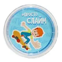 Слайм "Простоквашино", синий, с шариками, 100 г SLM341