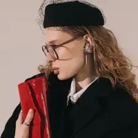 Серьга кафф &laquo;Бублик&raquo;, крупные стразы, белые в серебре