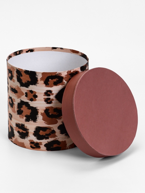 Шляпная коробка, леопард , 20 х 20 см
